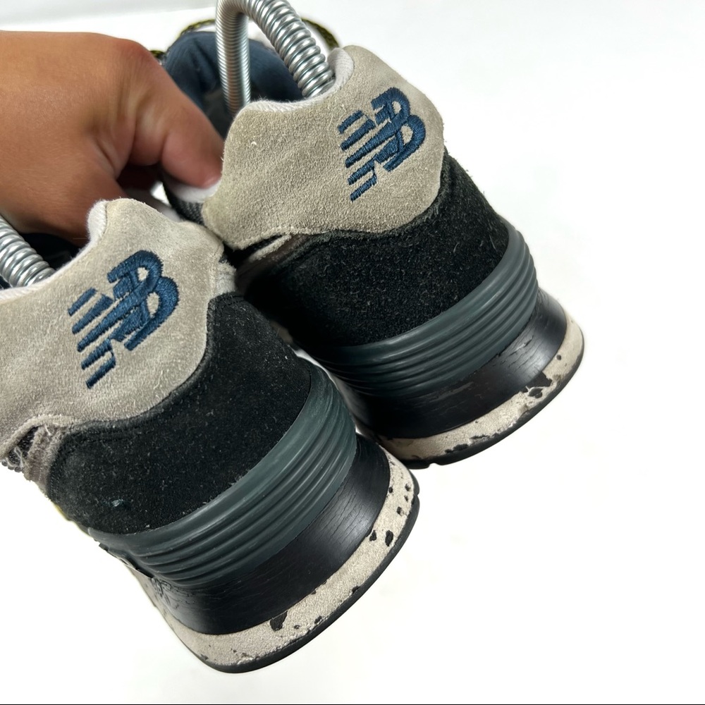 New Balance Mens ML574AT D Classic Running Gray Navy Yellow Sneaker Shoes 8.5 - Picture 7 of 14